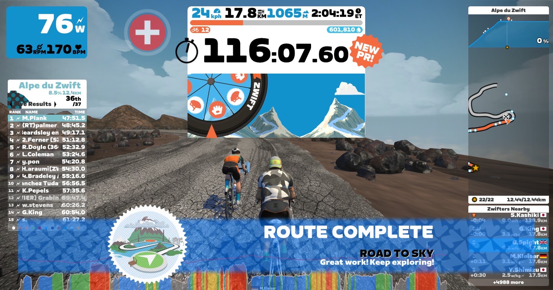 Alpe du Zwift climb